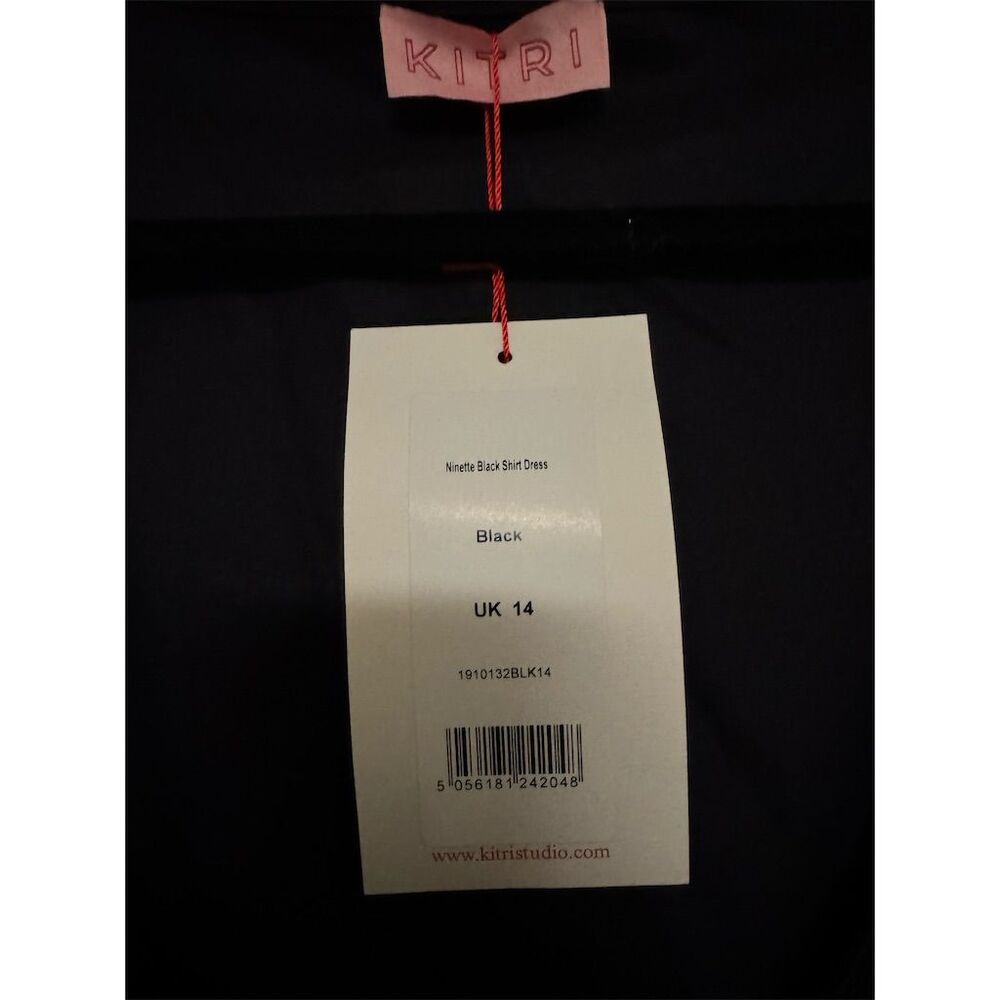 Kitri Women's Black Button Front Midi Dress Size 14 Casual Puff Sleeve — image 7 of 8